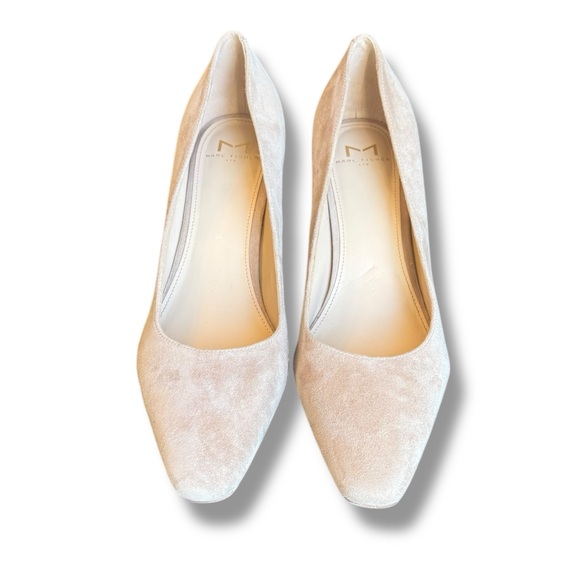 MARC FISHER Nude Suede Block Heel Pumps, High Heel, Casual, Size 8M - Picture 3 of 6